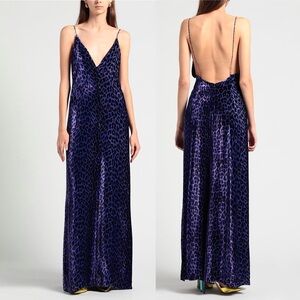 Forte_Forte Twilight Leopard Silk Velvet Maxi Slip Dress